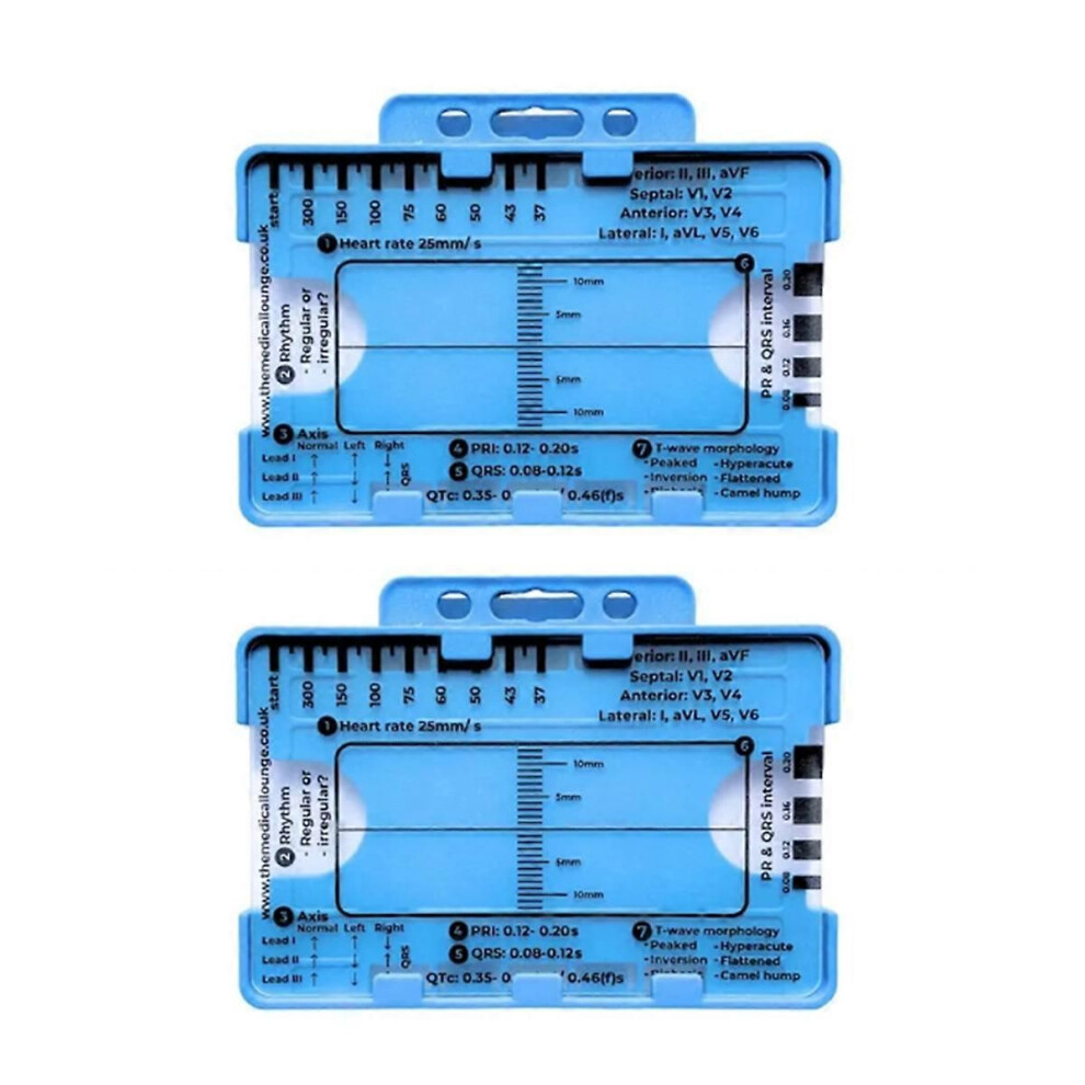 2Pcs Ecg 7 Step Ruler, Ecg 7 Step Ruler For Ecg/Ekg Interpretation, 9409192850133
