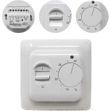 220V 16A Manual Underfloor Heating Thermostat with Floor Sensor Probe, Electric Floor Heating Controller Mechanical Room Thermostat 1pc