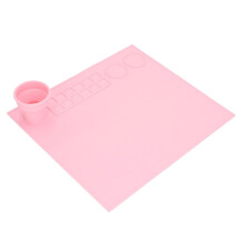 Silikonmålningsmatta, halkfri, tjock, stor, barnpysselmatta med kopp för klotter, gör-det-själv, rosa