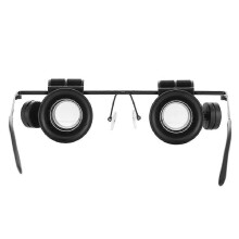 20X Magnifying Glasses Head Loupe with LED Light Head-mounted Magnifier Binocular Loupe for Hands Repairing Clock Watch Electronic Instrument