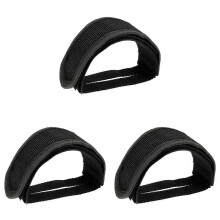 3X Fixed Gear Fixie BMX Bike Bicycle Anti-Slip Double Adhesive Straps Pedal Toe Clip Strap Belt Blac