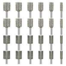 Stone Carving Set Diamond Grinding Bit Compatible with compatible Dremel, 50Grit 24PCS Polishing Kit Diamon