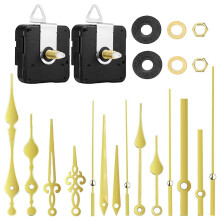 2Pcs 20mm Clock Movement Mechanism Quartz Diy Clock Movement with 5 Gold Pairs of Hands Clock Repair Parts Replacement