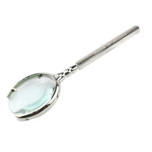 10X Vintage Reading Magnifier Hand-Held Magnifying Glass with Optical Glass Magnifying Glass Lens Magnifie,Silver
