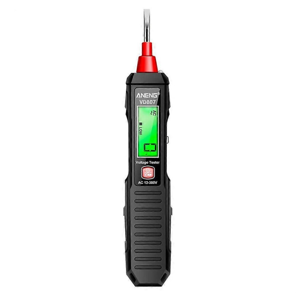 Aneng Vd807 Digital Voltage Detector Tester Pen Ac12-300V Voltage Testers Circuit Ncv Sensor Wire Electrician Tool(Black) 9409192859143