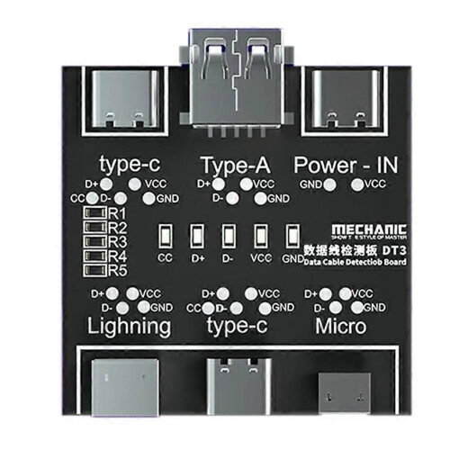 Placa de detección de cable de datos DT3, probador de cable USB compatible con iOS y Android, placa