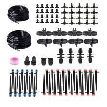 Drip Irrigation Kit Garden Improved Push-To-Connect Adjustable Drip Irrigation System for Raised Beds, Greenhouse