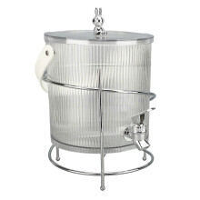 Dispensador de bebidas transparente con grifo y soporte, compatible con fiestas, bodas, limonada, detergente