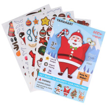 24pcs Christmas Stickers Waterproof Kids Cartoon Stickers Interesting DIY Games Sheet Stickers