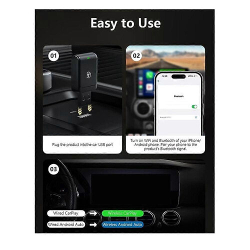 Φορητό Car Smart Box για Android Auto Carplay Module 2 σε 1 Ασύρματο Carplay Box 2