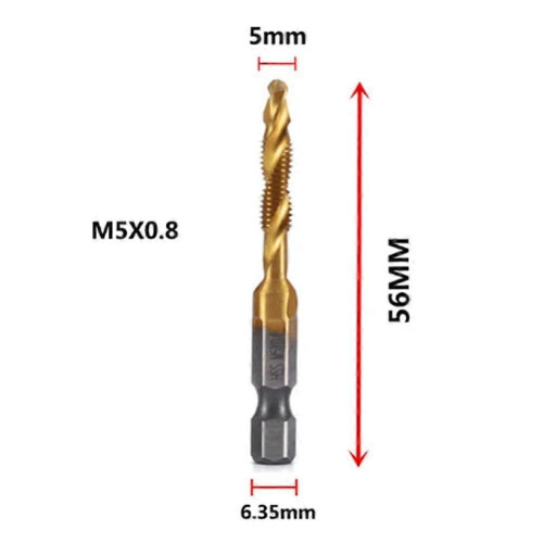 M5x0.8mm Εξαγωνικό στέλεχος Επικαλυμμένο με τιτάνιο HSS Βίδα 1