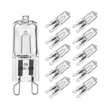 Set van 10 G9 halogeenlampen 33W warm wit, ovenbestendig tot 300C, 420LM 230V gloeilampen - SJL