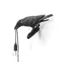 Seletti Bird Moderne italienische Wandleuchte Schwarz-Weiß Harz