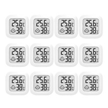 12 Stück LCD-Digitalthermometer-Hygrometer-Innenraumsensor-Anzeige
