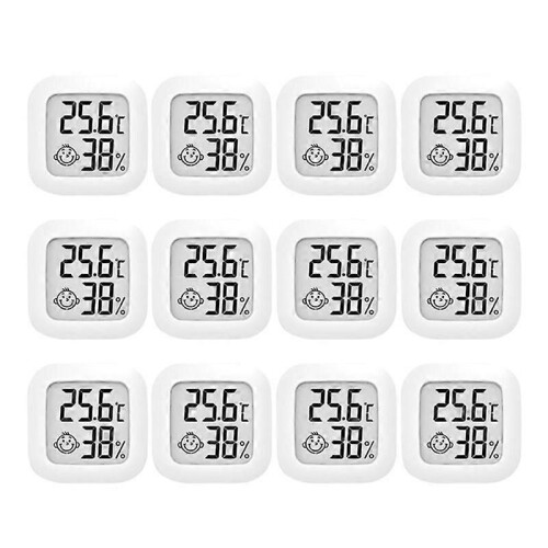 12Pcs LCD Digital Thermometer Hygrometer Indoor Room Sensor Gauge