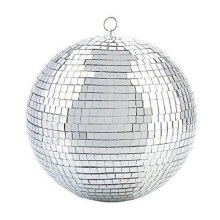 Bunte Bühnenbeleuchtungseffekt-Spiegelkugel (20 cm, 8 Zoll), leicht, silberfarben, für Weihnachtsfeiern