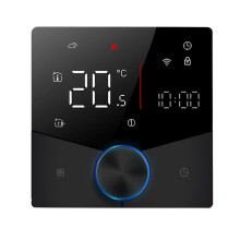 WiFi Smart Thermostat Voice Control, Weekly Programmable Digital Temperature Controller, Smart Knob Digital Thermostat with Variable Light Color
