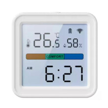 Tuya WLAN-Temperatur- und Feuchtigkeitssensor mit Hintergrundbeleuchtung, unterstützt Hygrometer, Thermometer,