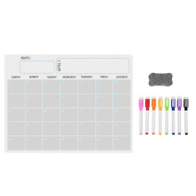 Set di calendario con lavagna magnetica A3 cancellabile a secco, agenda settimanale compatibile con