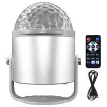 LED Stage Disco Light Περιστρεφόμενο DJ Ball Strobe Τηλεχειριστήριο Ή