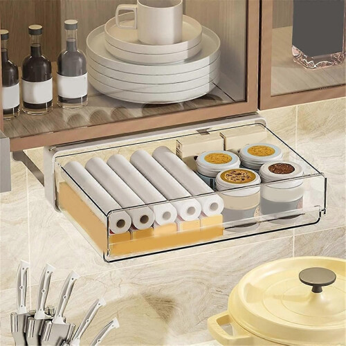 Paper Plate Holder, Plastic Storage Organizer for Kitchen Cabinet-A 2