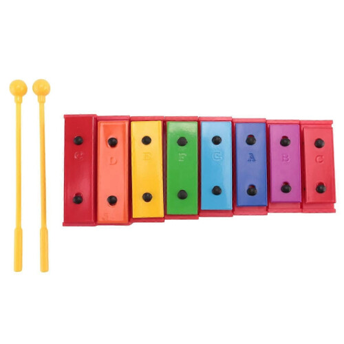 8 Notes Χρωματικό Ξυλόφωνο Μελόφωνο Resonator Bells Κίτρινη Θήκη 2
