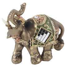 Feng Shui Lucky Green Elephant Statue Sculpture Wealth Figurine Gift Home Decor (M)