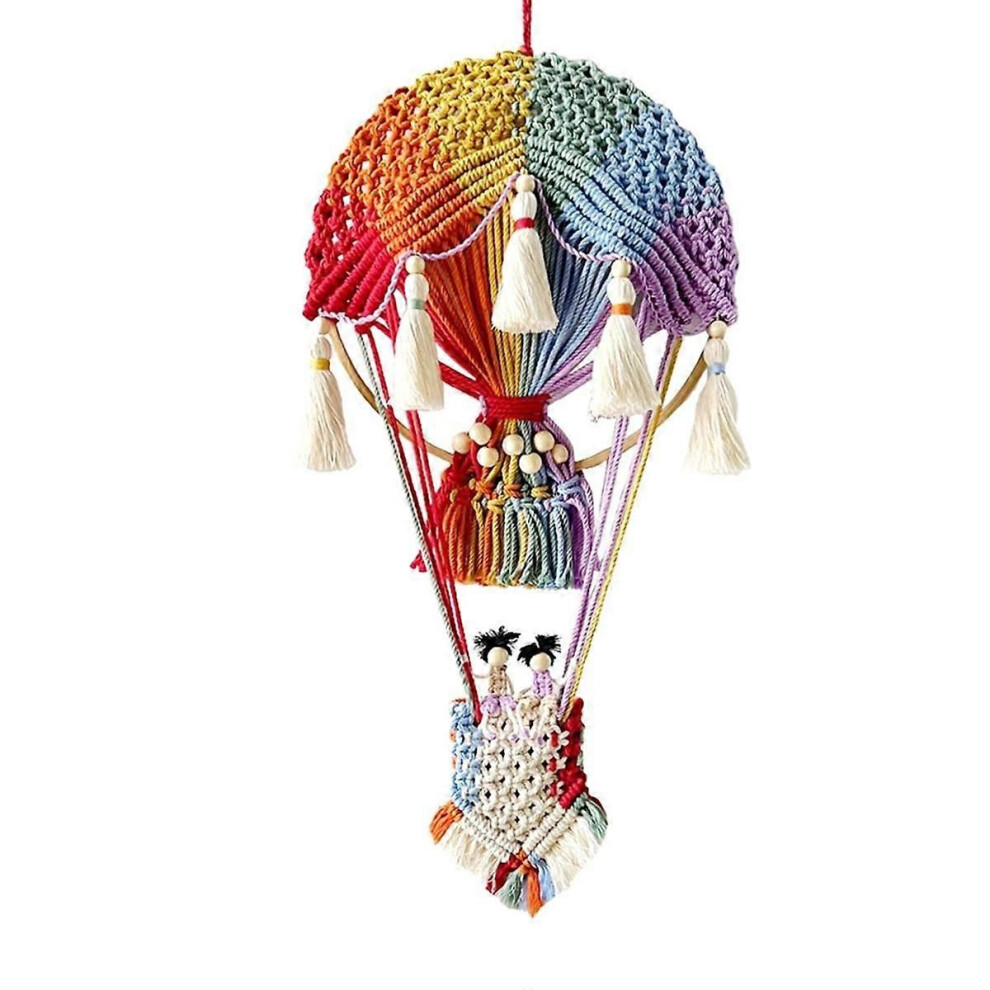 Hot Air Balloon Wall Hanging Hand-Woven Tapestry Wall Decor Bohemian Home Decor Room Background Multicolor