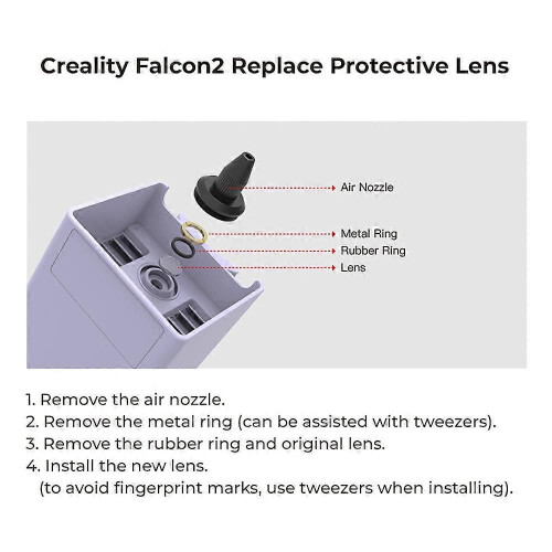 Creality Falcon2 Replace Protective Lens for Laser Module Head Laser Engraver Replacement 5PCS/Set 2