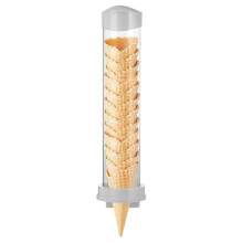 Ice Cream Cone Dispenser Waffle Cone Holder Plastic Waffle Cone Storage Tube with Magnetic Plate Adhesive Plate