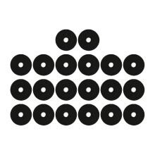 Pack of 20 Replacement Non-Slip Felt Pads for Cymbals, 4 cm, Black
