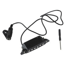 6 Hole Soundhole Pickup Black Adjustable Guitar Pickup with Screwdriver Accessory for Folk Acoustic Guitar Ukulele
