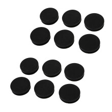 12 x Black Plastic 50mm Dia Round Tubing Tube Insert Caps Covers