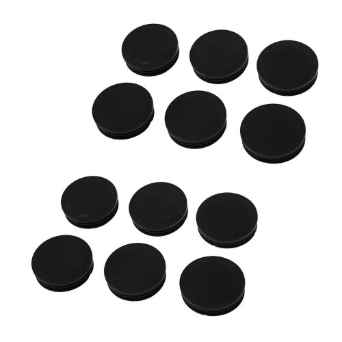 12 x Μαύρο Πλαστικό Στρογγυλό Σωλήνα 50mm Diameter Καπάκια Εισαγωγής Σωλήνα Καλύμματα