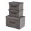 3 Pack Foldable Storage Boxes with Lids,Fabric Storage Basket Organiser for Wardrobe,Closet,Shelf(Gray) 1