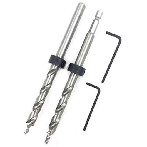 3/8" Drill Bit Set with Depth Stop Collar & SQ2 Screwdriver Bits for Pocket Hole Jig System 1