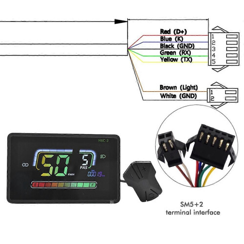 H6C-2 Ηλεκτρικό Ποδήλατο Bluetooth Ταχύμετρο Οθόνη LCD Ηλεκτρικό Σ 1