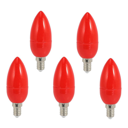 5X Λαμπτήρες κεριών LED με κόκκινο φως τύχης, φώτα θεού, εξοικονόμηση ενέργειας, E14