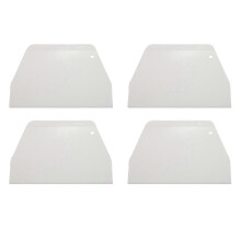4 kpl 19 cm x 12,5 cm litteää valkoista muovista kakunkoristelu- ja taikinakaavinta
