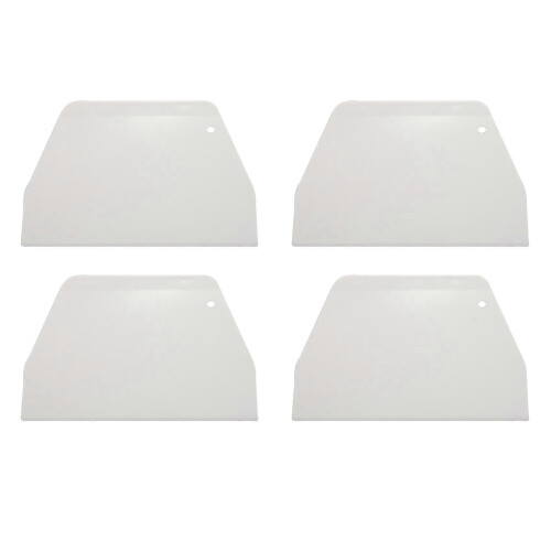 4pcs 19 cm x 12.5cm Flat White Plastic Cake Decorator Dough Pastry Scraper Tool