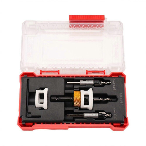 Countersink Drill Bit Set with Adjustable Depth Stop Quick Change Countersink Drill with Replaceable Drill Bits 1