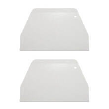 2X 19 cm x 12.5cm Flat White Plastic Cake Decorator Dough Pastry Scraper Tool