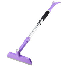 49.2" Snow Brush & Ice Scraper for Car Windshield, Extendable Snow Brush with 360 Pivoting Brush Head and Foam Grip