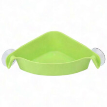 Corner Shelf for Bathroom and Kitchen, Wall Mounted Rack with Powerful Suction Cups, Green