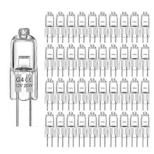 Verpakking van 10 G4 halogeenlampen 20W 12V – Warm wit licht, compatibel met Optimal Lighting.