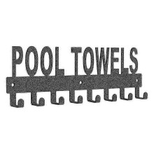 Outdoor Pool Towel Rack Wall Mount Holder with Hooks for Bathroom, Pool Area, and Bathrobe Towel JP