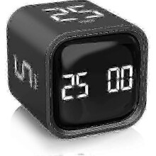 Gravity Sensor Pomodoro Timer Cube with 5/25/10/50-Min Presets & Custom Modes