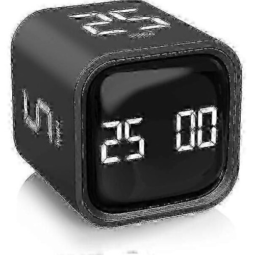 Gravity Sensor Pomodoro Timer Cube with 5/25/10/50-Min Presets & Custom Modes