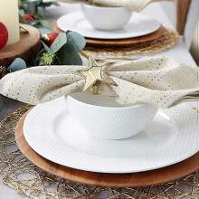 12 Stück fünfzackige Stern-Serviettenringe, Weihnachtsserviettenringe, geeignet für Feste, Abendessen,