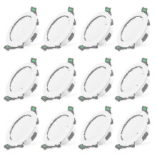 12 stuks 7W witte LED-downlights voor inbouw in het plafond, slank ontwerp, energiezuinig